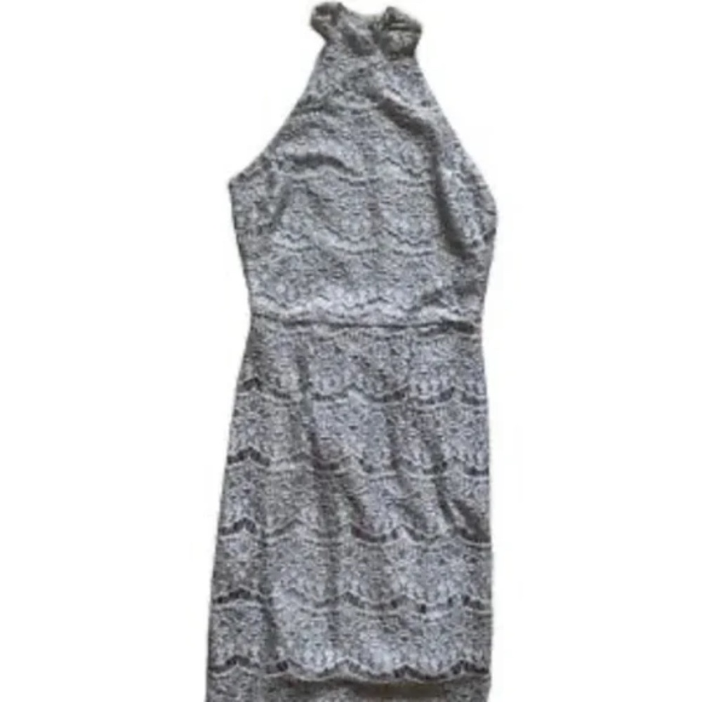 Charlotte Russe Sleeveless Grey Lace Mini Dress Size Small